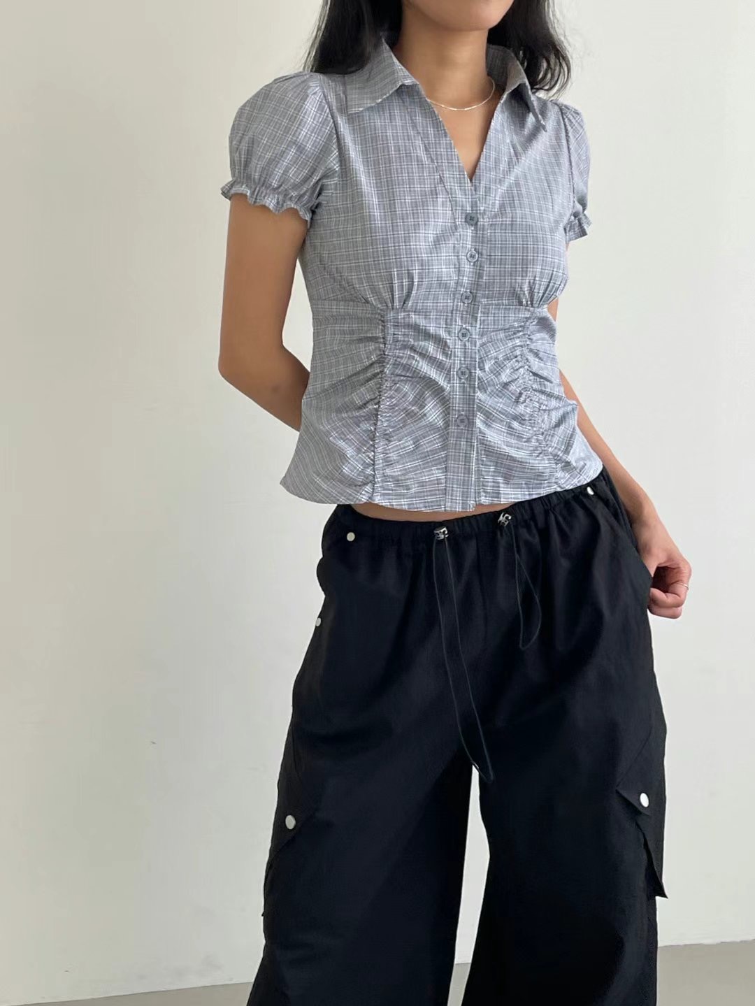 MOONGCHI韓國直郵㊣女士新款熱賣25春夏休閑人氣襯衫蕾絲衫MOONGCHI襯衫/蕾絲衫