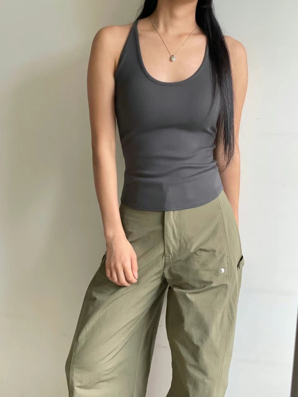 MOONGCHI韓國直郵㊣女士新款熱賣休閑職業25春夏人氣吊帶背心MOONGCHI吊帶/背心