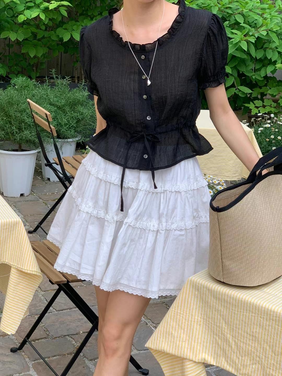 AREING東大門㊣代購女裝新款休閑時尚熱賣推薦25春夏襯衫蕾絲衫AREING襯衫/蕾絲衫