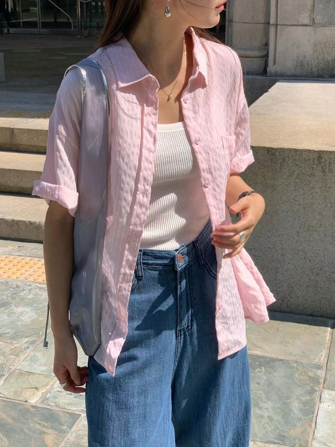 AREING東大門㊣代購女士新品推薦休閑25春夏職業襯衫蕾絲衫AREING襯衫/蕾絲衫圖色1