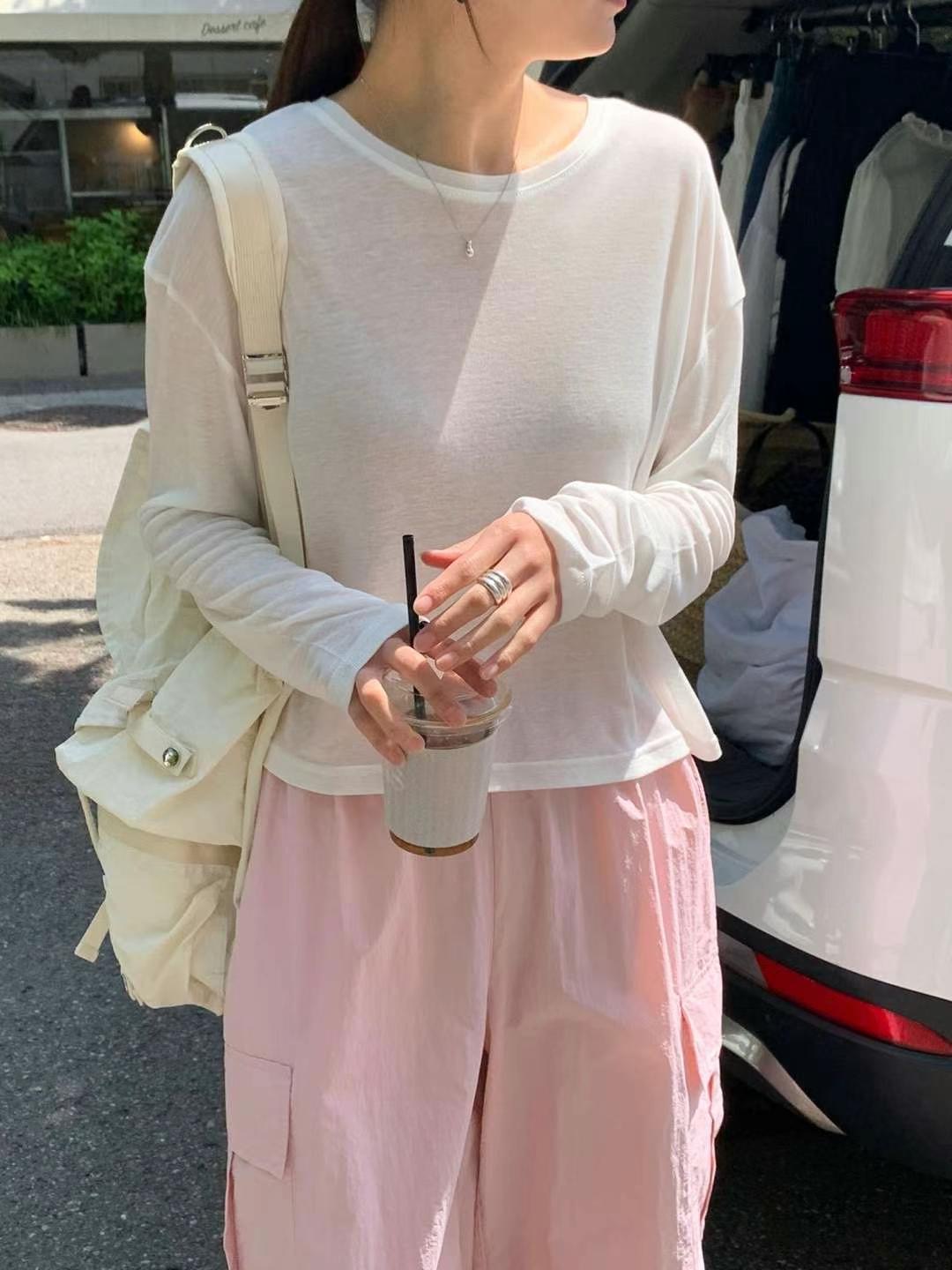 AREING東大門㊣實拍女裝新款真品25春夏職業休閑時尚長袖T恤AREING長袖T恤圖色4
