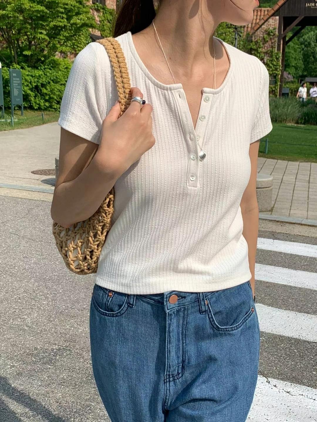 AREING韓國代購㊣女裝新款休閑熱賣真品時尚人氣推薦職業T恤AREINGT恤
