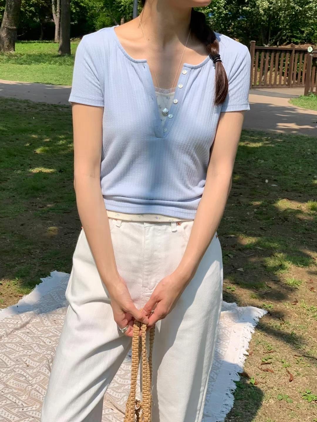 AREING韓國代購㊣女裝新款休閑熱賣真品時尚人氣推薦職業T恤AREINGT恤圖色3