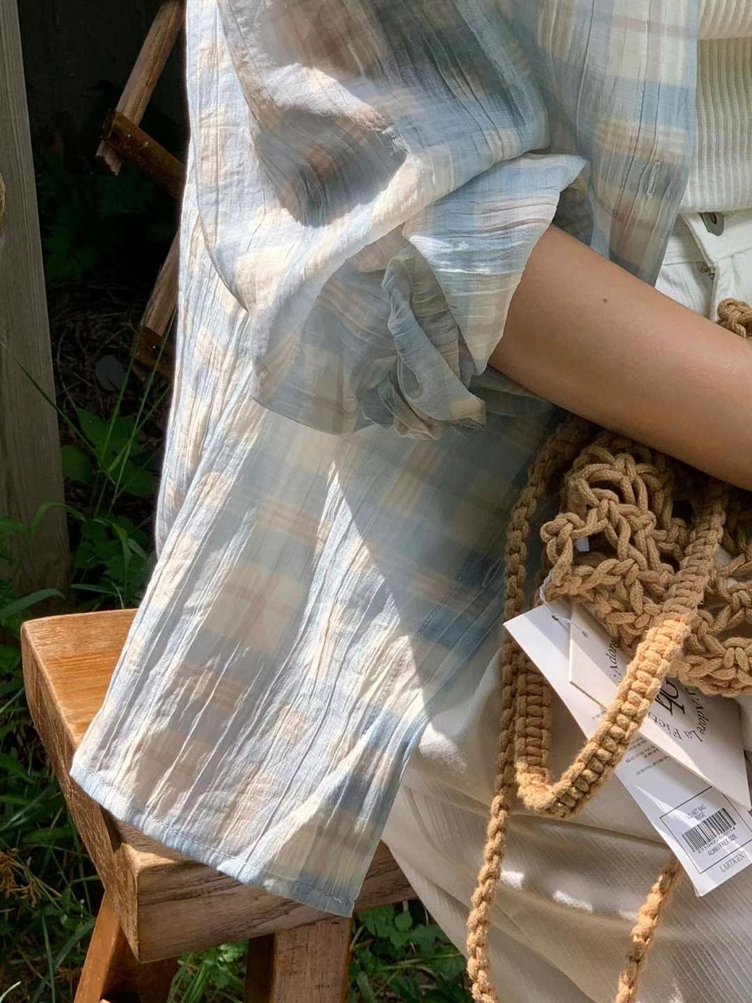 AREING東大門㊣直郵女裝新款休閑人氣25春夏職業襯衫蕾絲衫AREING襯衫/蕾絲衫