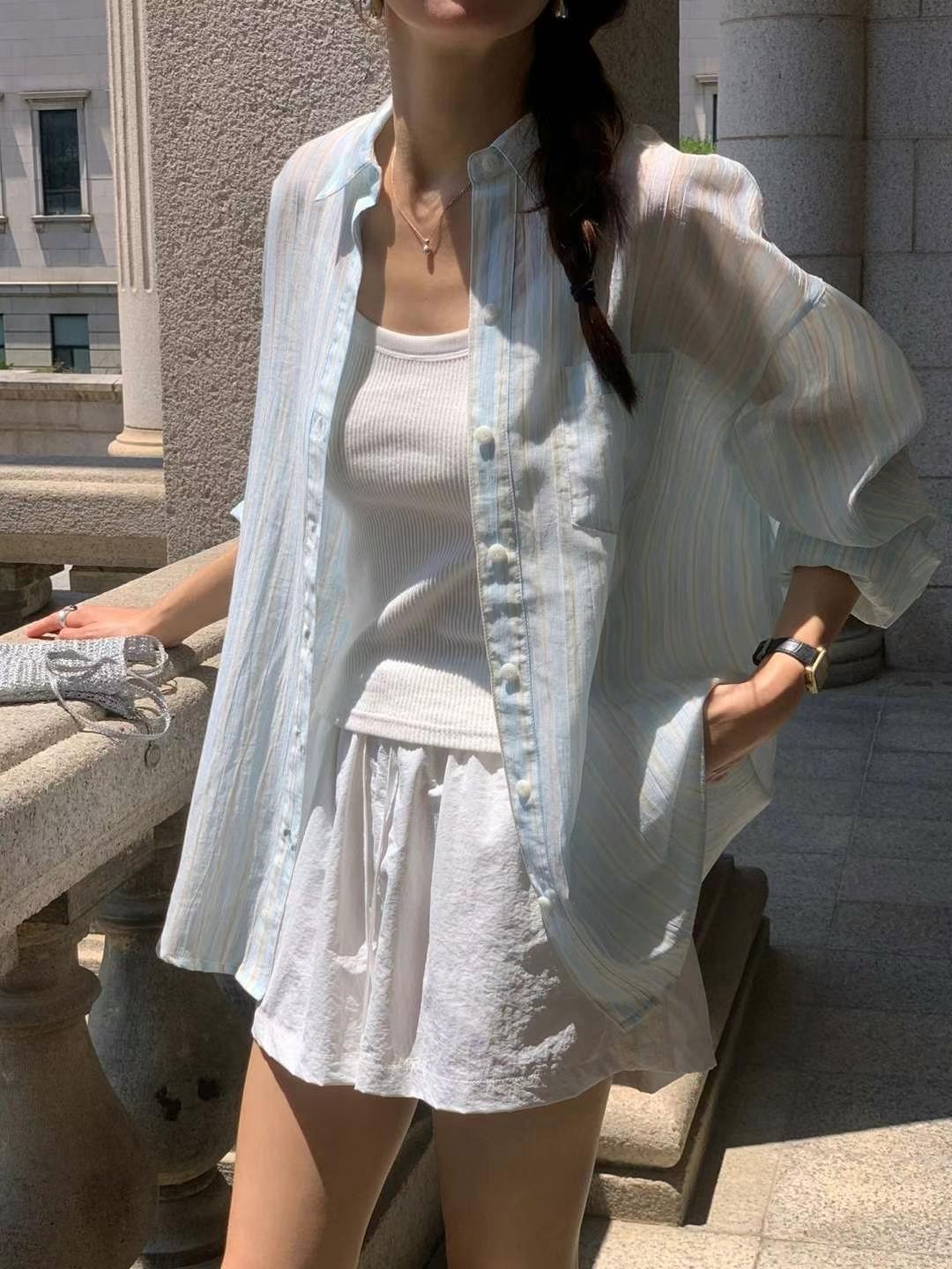 AREING東大門㊣直郵女裝新款真品休閑熱賣人氣職業襯衫蕾絲衫AREING襯衫/蕾絲衫