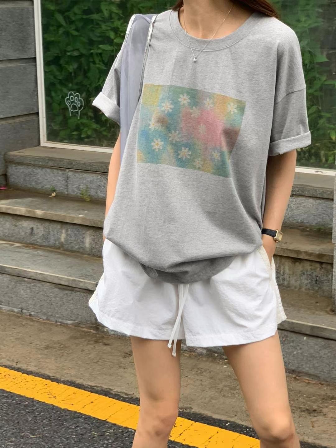 AREING東大門㊣實拍女裝新款人氣推薦休閑25春夏職業真品T恤AREINGT恤圖色1