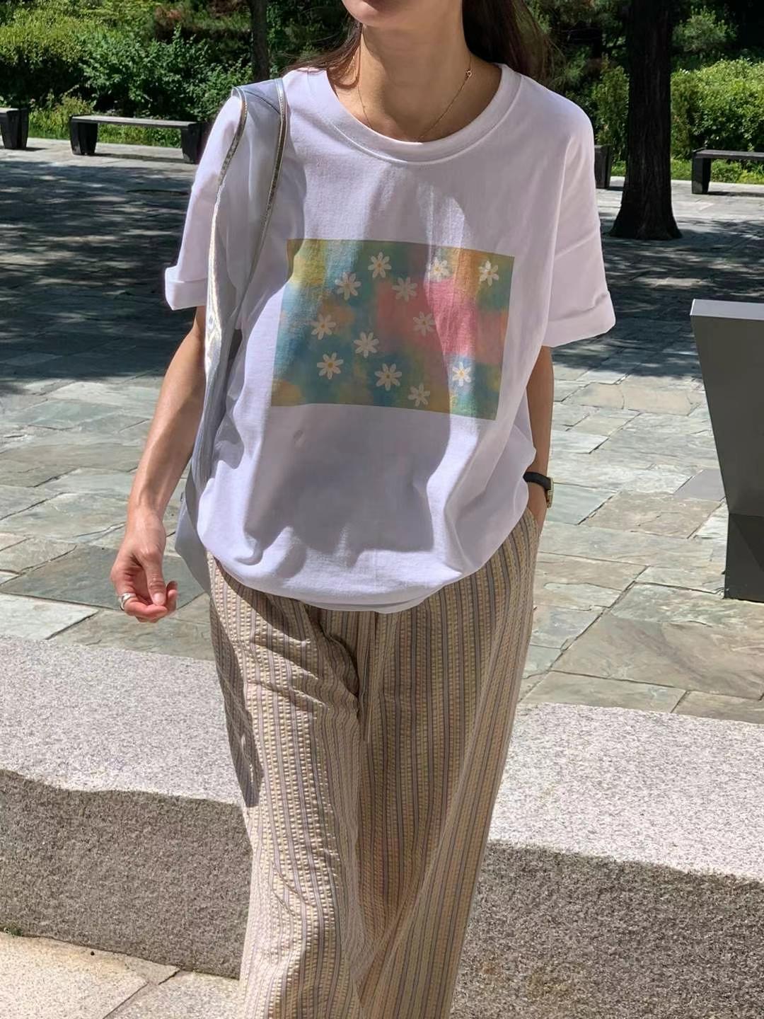 AREING東大門㊣實拍女裝新款人氣推薦休閑25春夏職業真品T恤AREINGT恤圖色2