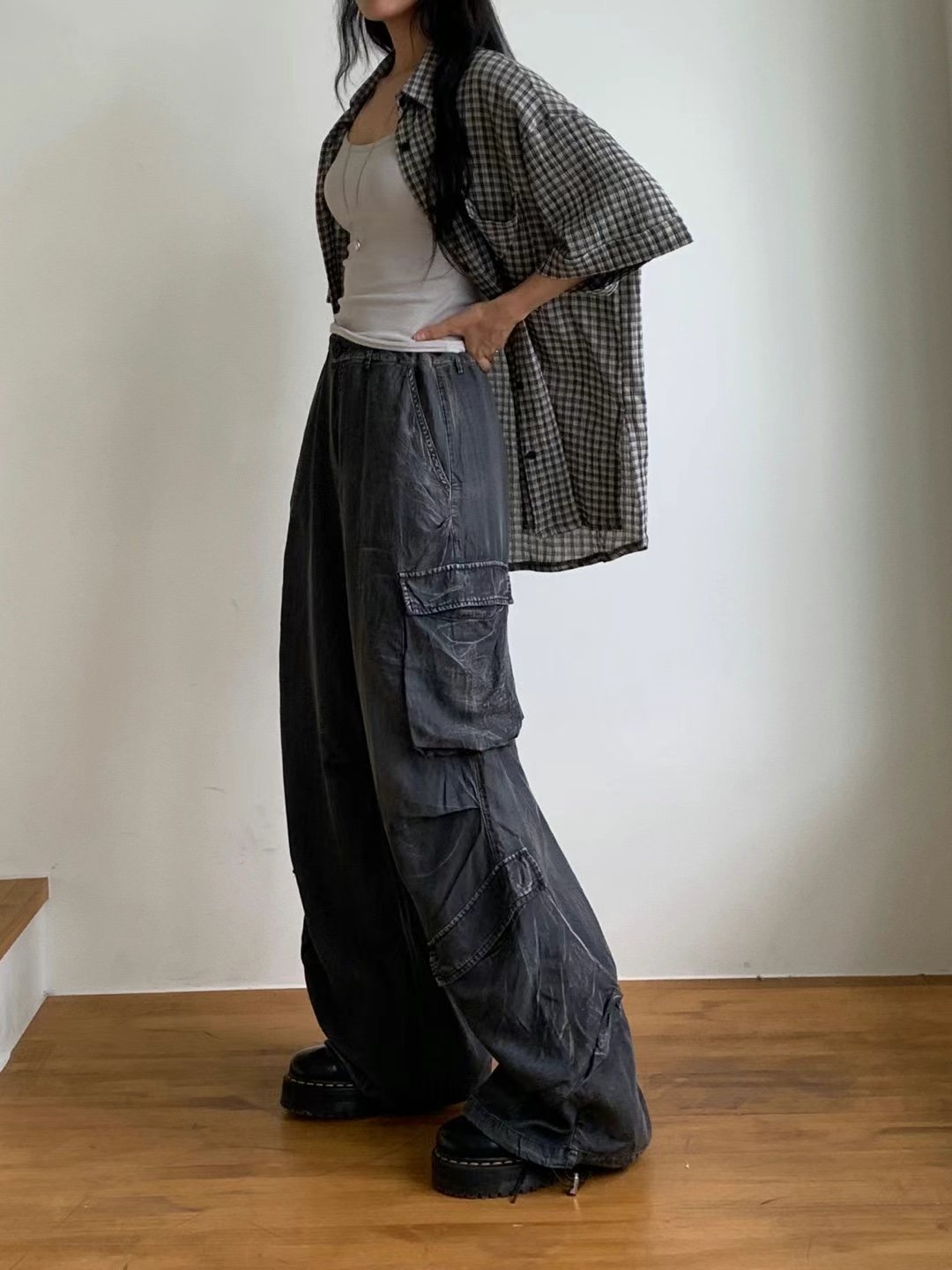 MOONGCHI東大門㊣直郵女士新品真品25春夏人氣熱賣休閑褲口袋MOONGCHI休閑褲
