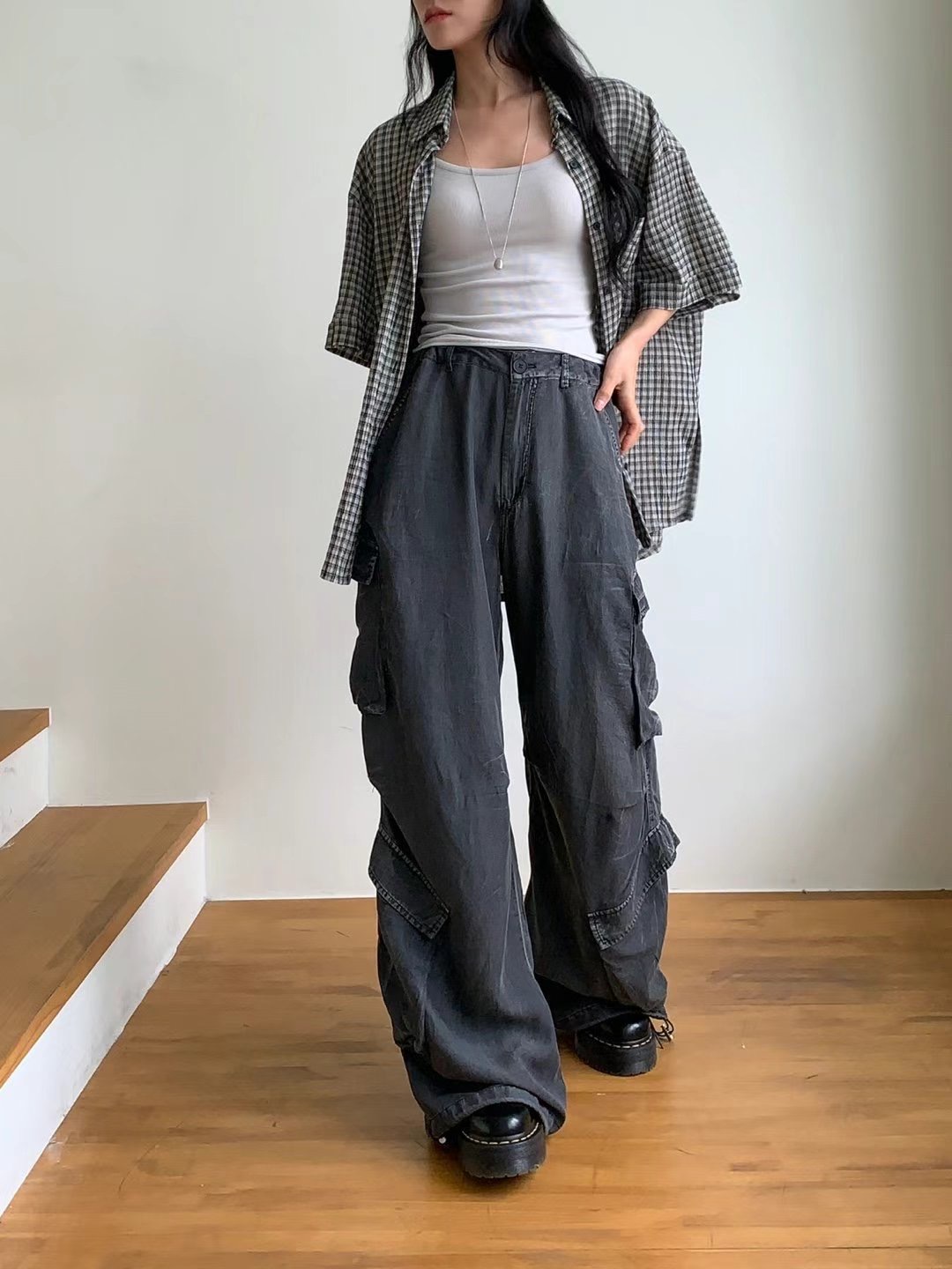 MOONGCHI東大門㊣直郵女士新品真品25春夏人氣熱賣休閑褲口袋MOONGCHI休閑褲