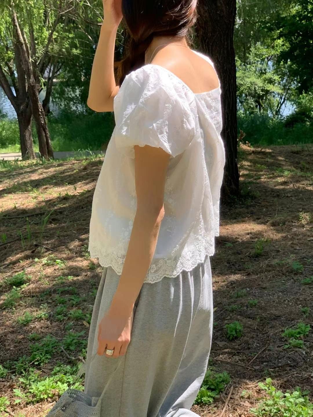 AREING東大門㊣直郵女士新品真品推薦人氣25春夏襯衫蕾絲衫AREING襯衫/蕾絲衫