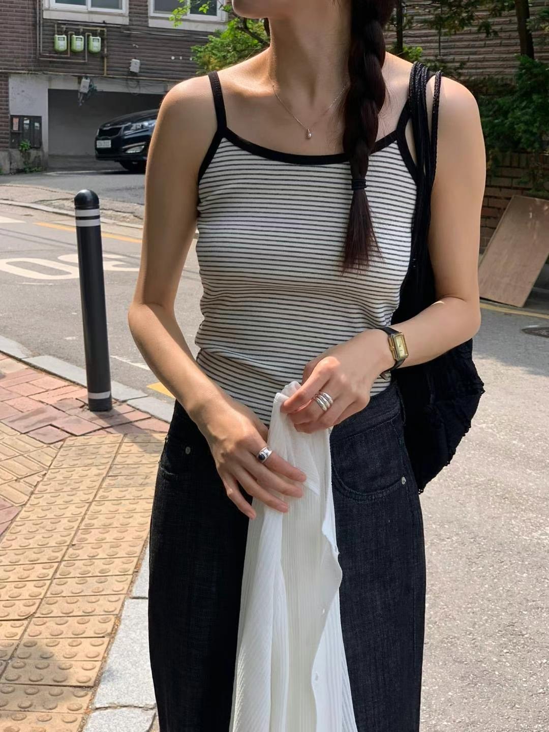 AREING韓國代購㊣女士新品25春夏真品時尚休閑人氣吊帶背心AREING吊帶/背心圖色2