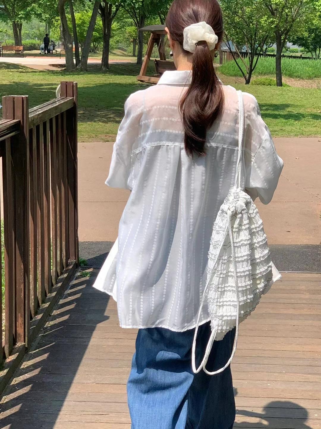 AREING東大門㊣實拍女裝新品人氣時尚職業真品25春夏襯衫蕾絲衫AREING襯衫/蕾絲衫