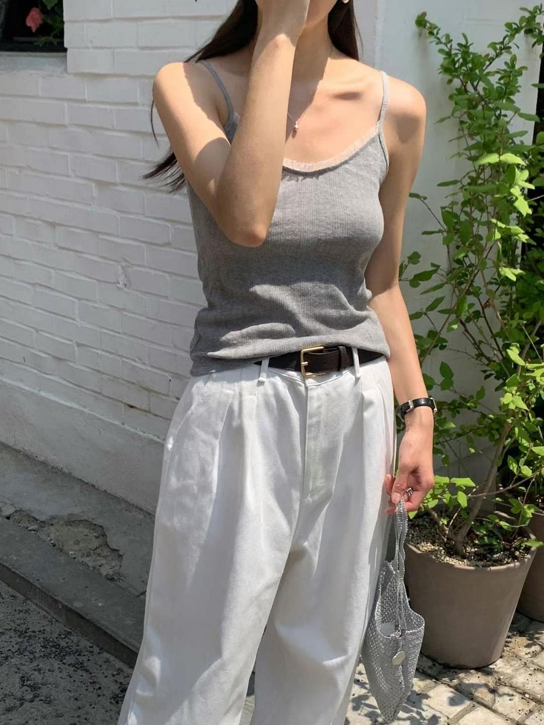 AREING韓國直郵㊣女裝新款休閑25春夏熱賣推薦時尚吊帶背心AREING吊帶/背心