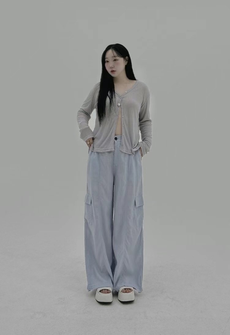 MOONGCHI韓國直郵㊣女裝新品真品休閑時尚熱賣職業休閑褲口袋MOONGCHI休閑褲圖色2