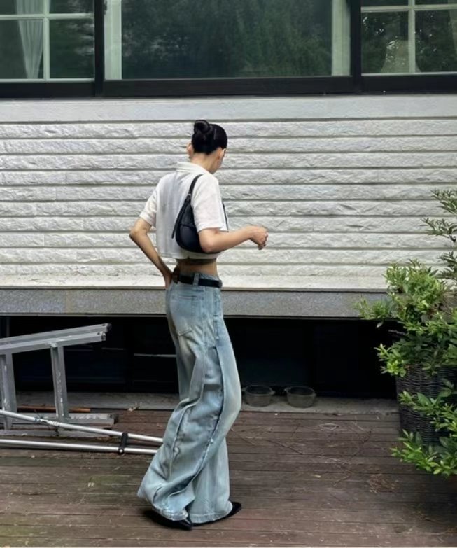 MOONGCHI韓國代購㊣女裝新品時尚職業熱賣真品牛仔褲不含腰帶MOONGCHI牛仔褲