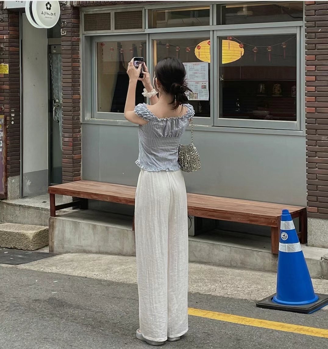 MOONGCHI東大門㊣代購女士新品人氣時尚職業襯衫蕾絲衫條紋MOONGCHI襯衫/蕾絲衫