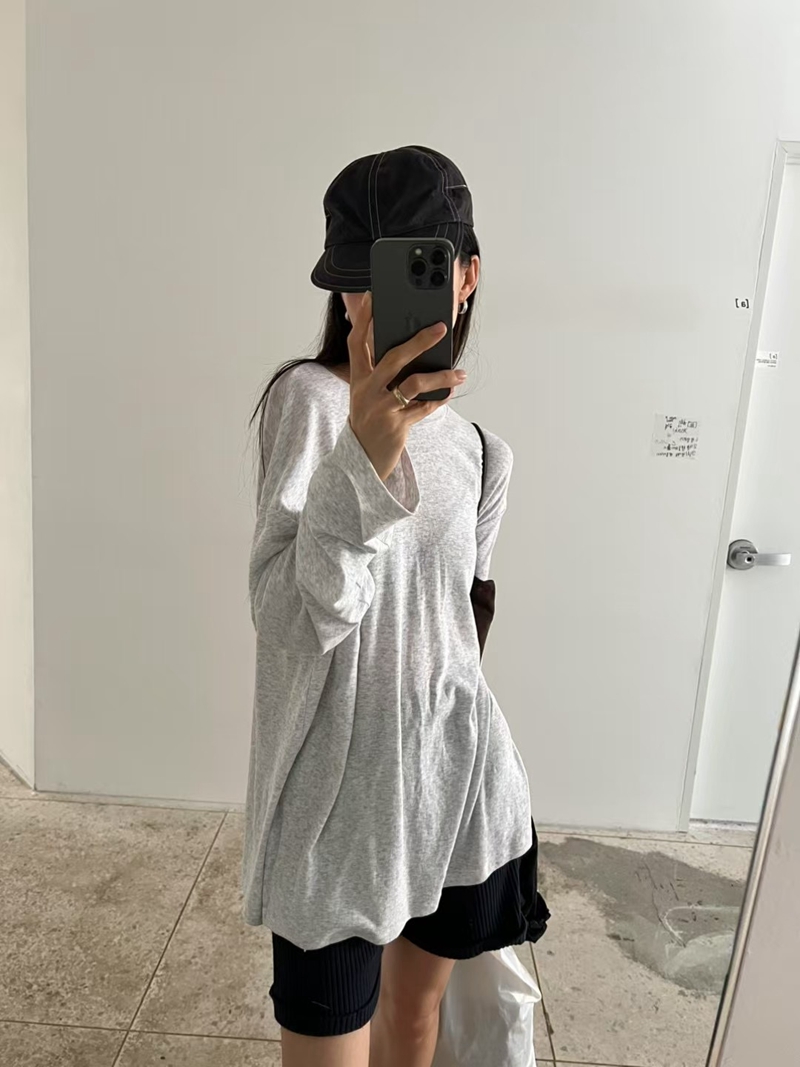 BRICK韓國代購㊣女士新款時尚休閑25春夏熱賣職業人氣長袖T恤BRICK長袖T恤