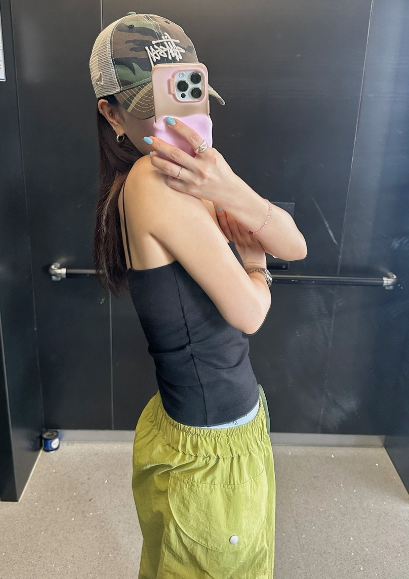 BYRING東大門㊣代購女裝新品熱賣時尚推薦職業吊帶背心褶皺BYRING吊帶/背心