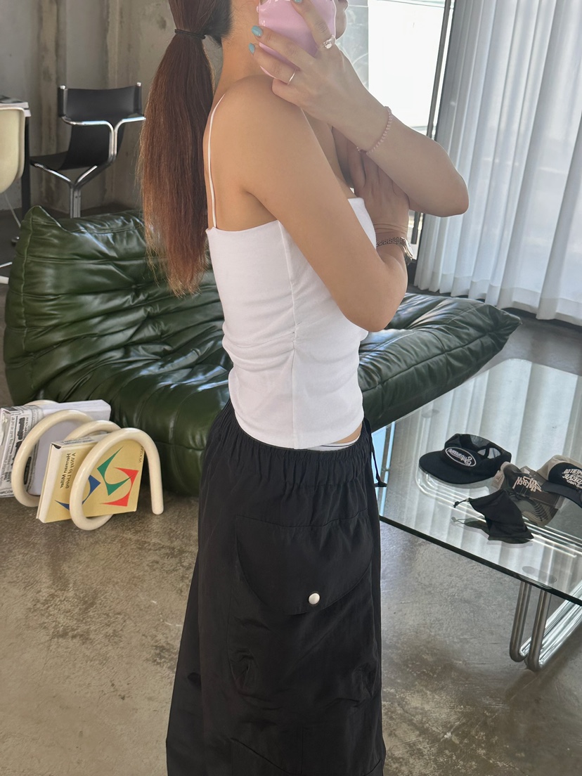 BYRING東大門㊣代購女裝新品熱賣時尚推薦職業吊帶背心褶皺BYRING吊帶/背心