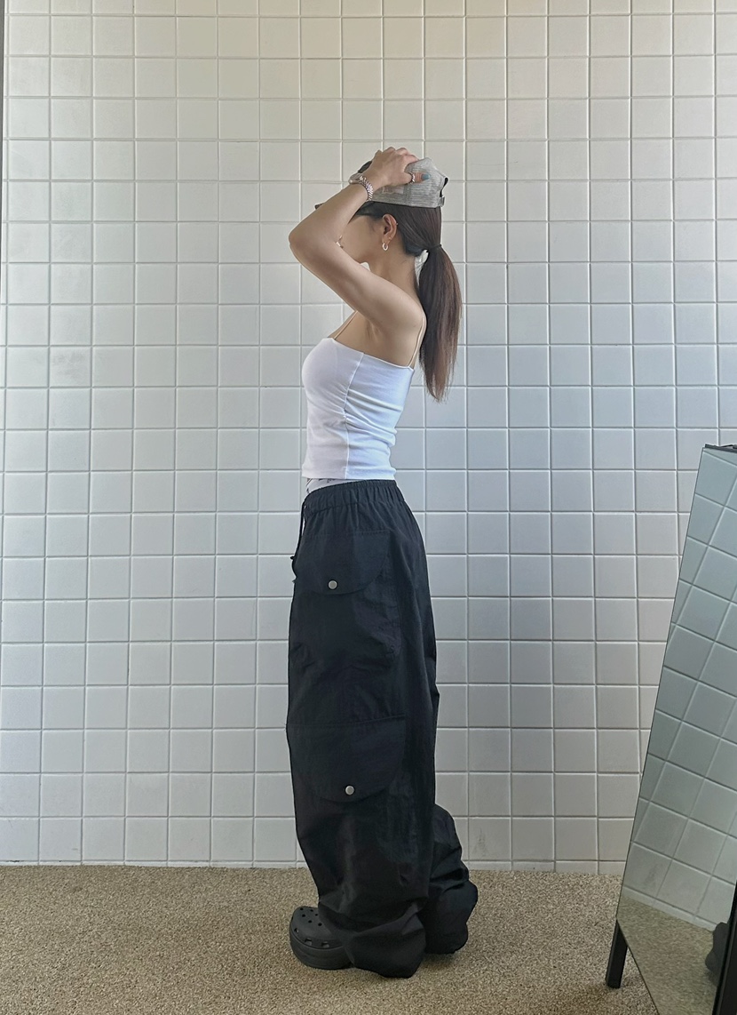 BYRING東大門㊣代購女裝新品熱賣時尚推薦職業吊帶背心褶皺BYRING吊帶/背心