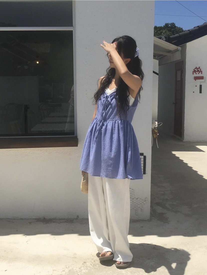 FRILL-T韓國直郵㊣女裝新品真品人氣熱賣時尚休閑連衣裙雙面FRILL-T連衣裙