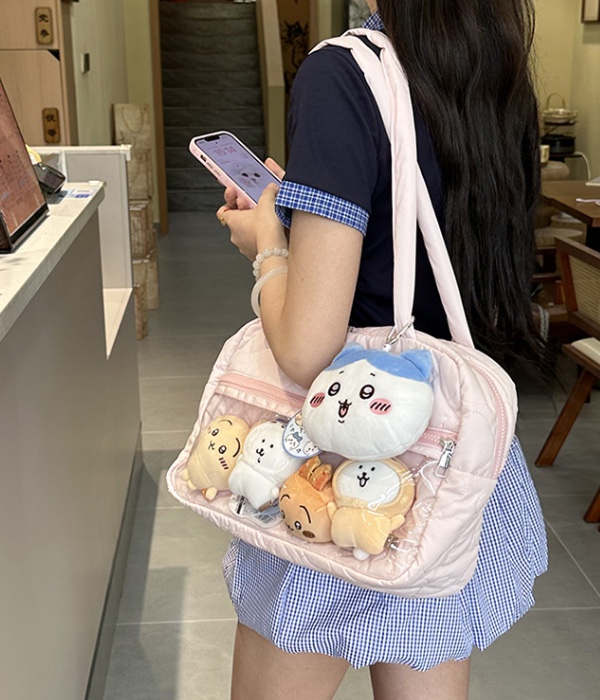 POSH BLUE東大門㊣代購女士新款人氣休閑單肩斜跨包口袋透明POSH BLUE單肩/斜跨包