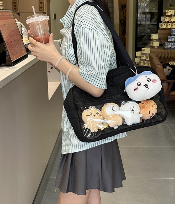 POSH BLUE東大門㊣代購女士新款人氣休閑單肩斜跨包口袋透明POSH BLUE單肩/斜跨包圖色2