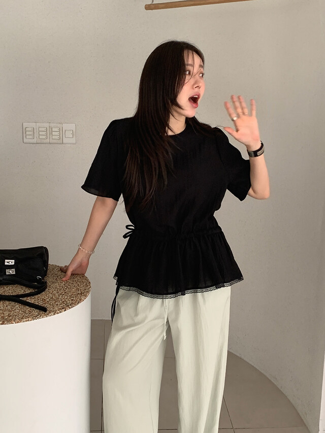 FRILL-T東大門㊣實拍女士新品推薦真品人氣職業襯衫蕾絲衫FRILL-T襯衫/蕾絲衫
