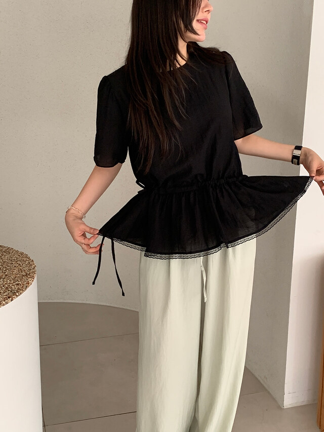 FRILL-T東大門㊣實拍女士新品推薦真品人氣職業襯衫蕾絲衫FRILL-T襯衫/蕾絲衫
