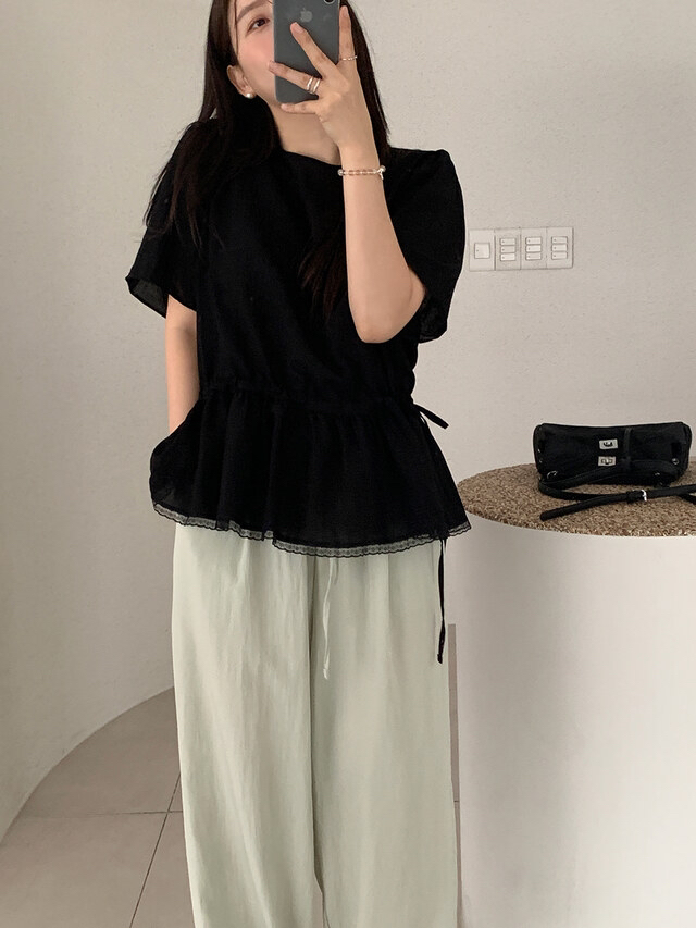 FRILL-T東大門㊣實拍女士新品推薦真品人氣職業襯衫蕾絲衫FRILL-T襯衫/蕾絲衫