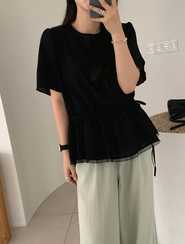 FRILL-T東大門㊣實拍女士新品推薦真品人氣職業襯衫蕾絲衫FRILL-T襯衫/蕾絲衫