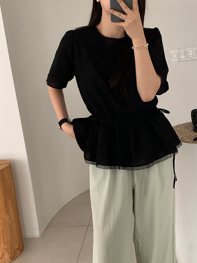 FRILL-T東大門㊣實拍女士新品推薦真品人氣職業襯衫蕾絲衫FRILL-T襯衫/蕾絲衫