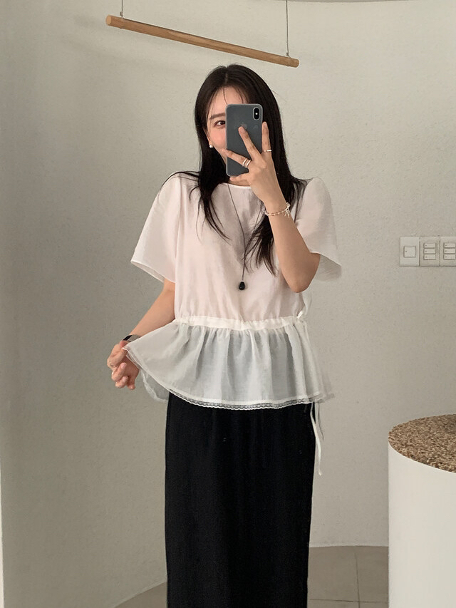 FRILL-T東大門㊣實拍女士新品推薦真品人氣職業襯衫蕾絲衫FRILL-T襯衫/蕾絲衫