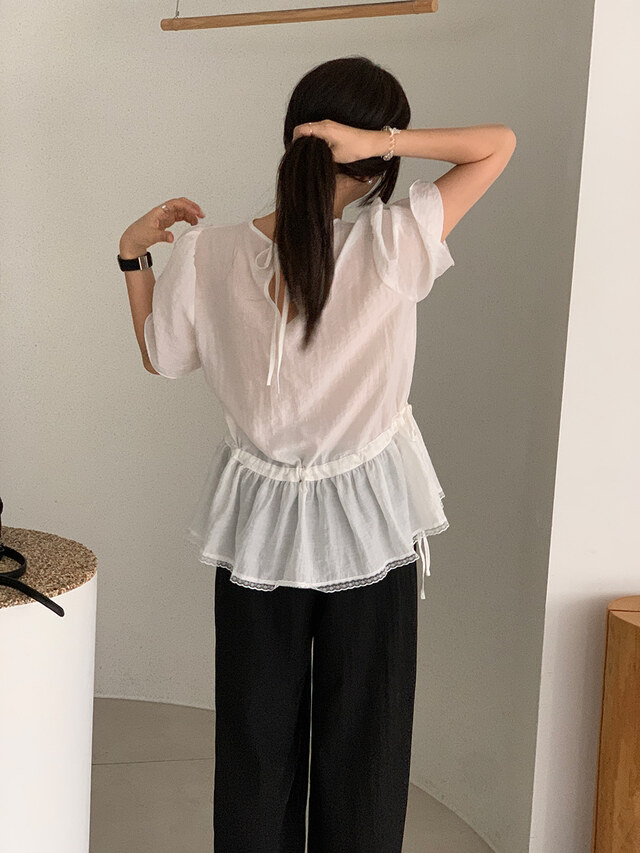 FRILL-T東大門㊣實拍女士新品推薦真品人氣職業襯衫蕾絲衫FRILL-T襯衫/蕾絲衫