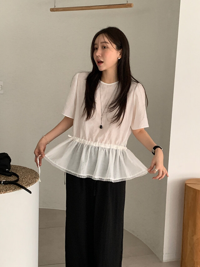 FRILL-T東大門㊣實拍女士新品推薦真品人氣職業襯衫蕾絲衫FRILL-T襯衫/蕾絲衫