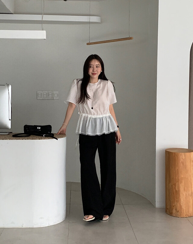 FRILL-T東大門㊣實拍女士新品推薦真品人氣職業襯衫蕾絲衫FRILL-T襯衫/蕾絲衫