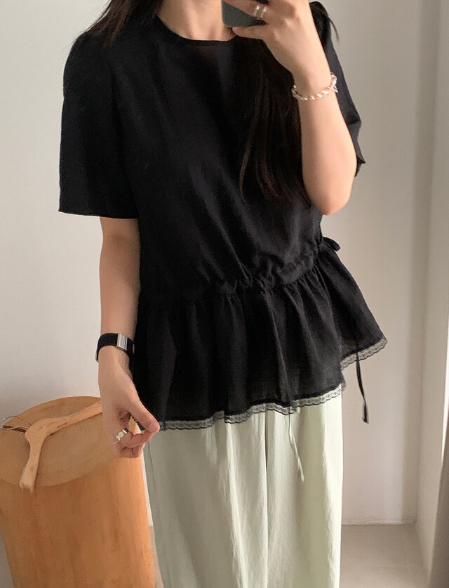 FRILL-T東大門㊣實拍女士新品推薦真品人氣職業襯衫蕾絲衫FRILL-T襯衫/蕾絲衫圖色2