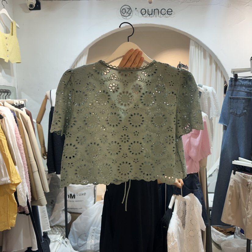 OZ韓國代購㊣女裝新品推薦熱賣人氣職業時尚25春夏襯衫蕾絲衫OZ.ounce襯衫/蕾絲衫