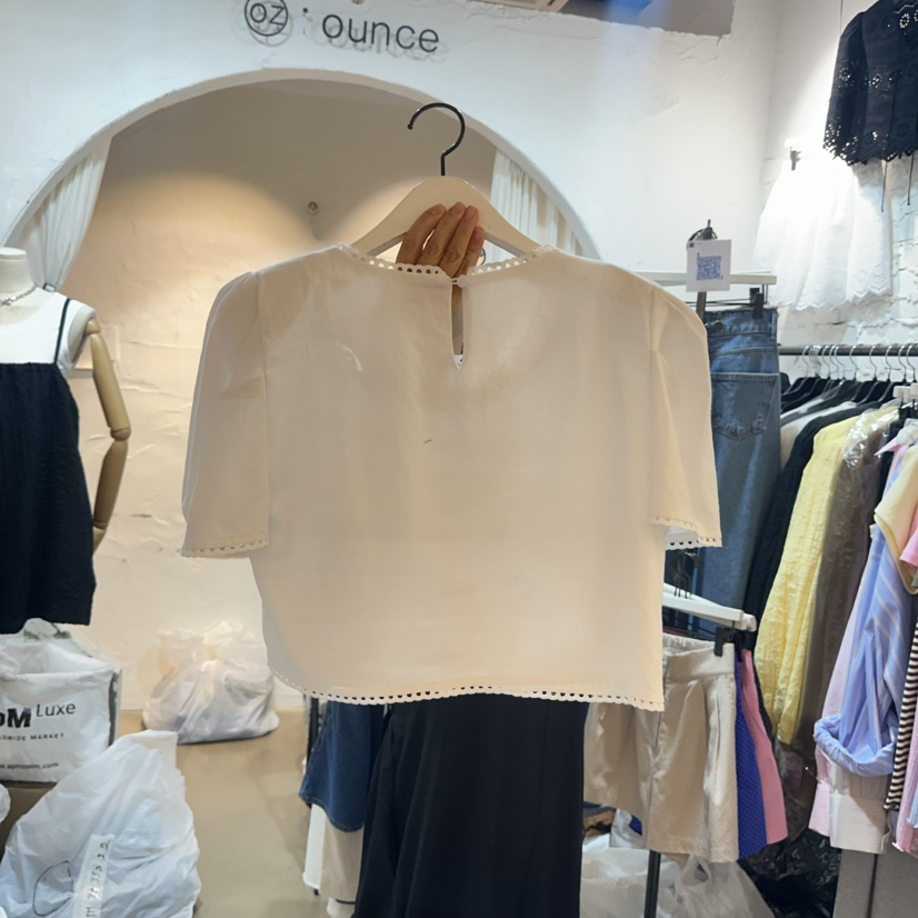 OZ韓國直郵㊣女裝新品人氣職業時尚真品襯衫蕾絲衫蕾絲亞麻OZ.ounce襯衫/蕾絲衫