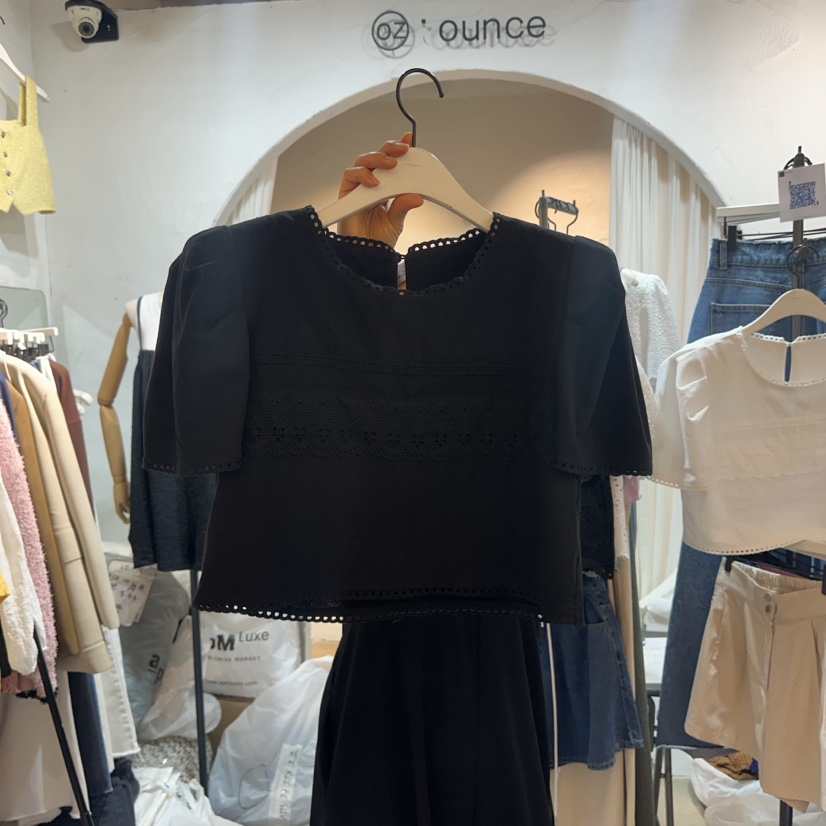 OZ韓國直郵㊣女裝新品人氣職業時尚真品襯衫蕾絲衫蕾絲亞麻OZ.ounce襯衫/蕾絲衫圖色2