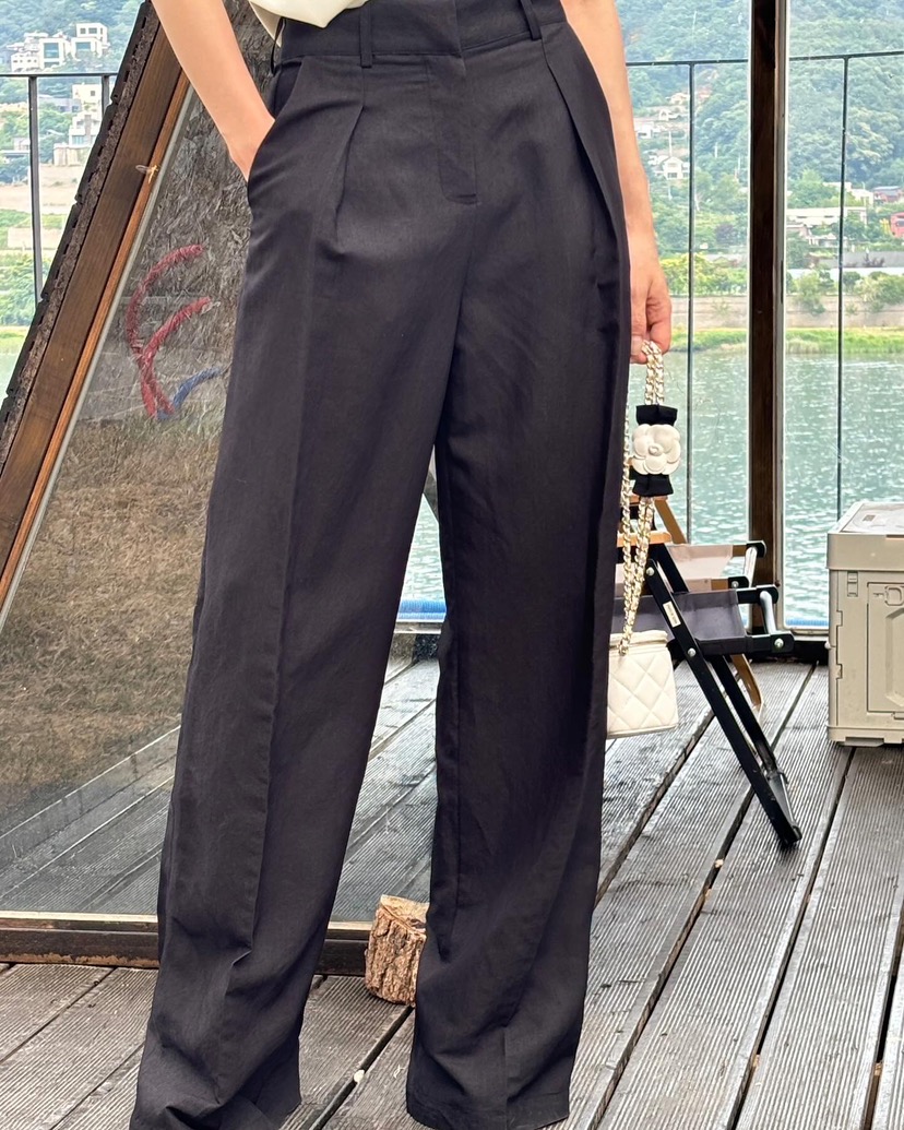 THE LOW東大門㊣直郵女士新款職業人氣25春夏推薦休閑褲亞麻THE LOW休閑褲