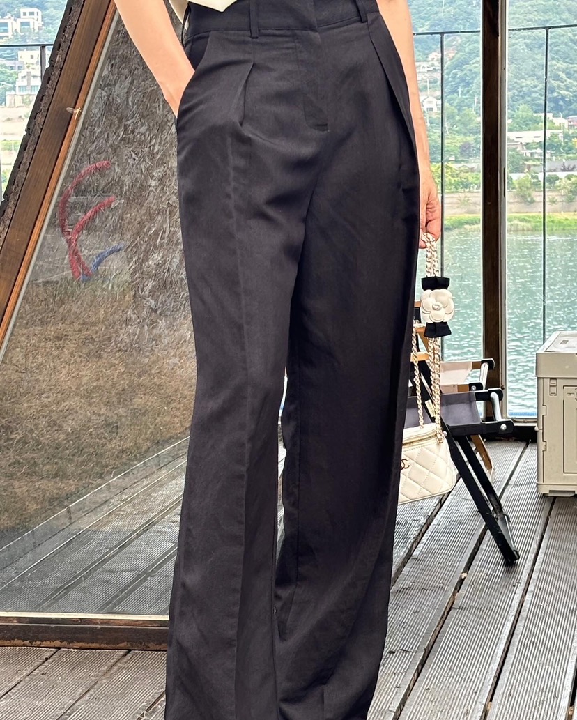THE LOW東大門㊣直郵女士新款職業人氣25春夏推薦休閑褲亞麻THE LOW休閑褲