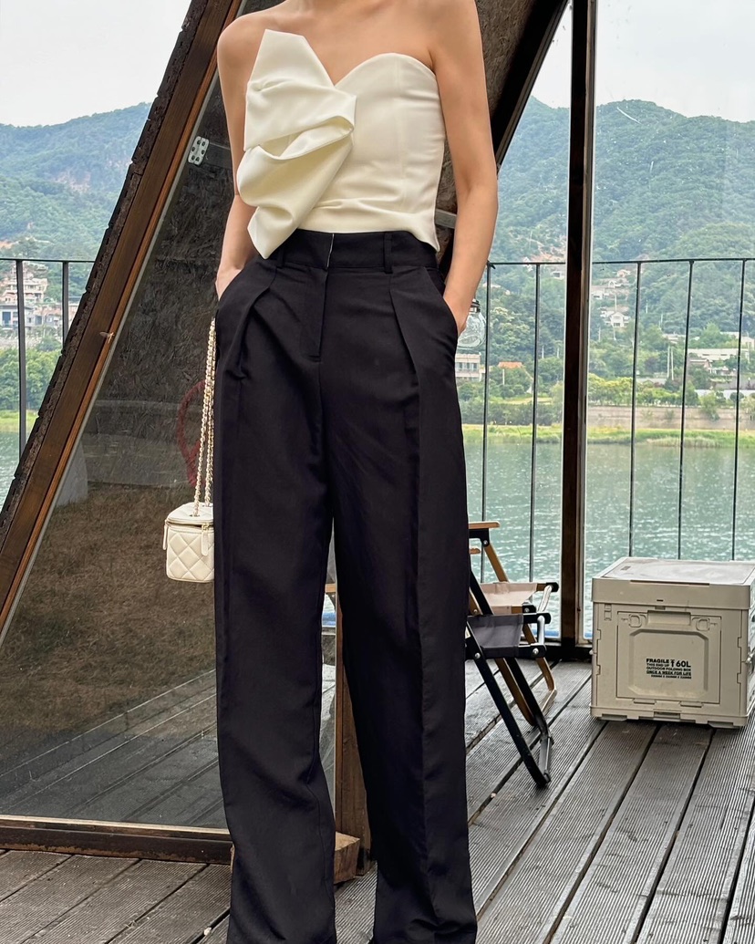 THE LOW東大門㊣直郵女士新款職業人氣25春夏推薦休閑褲亞麻THE LOW休閑褲