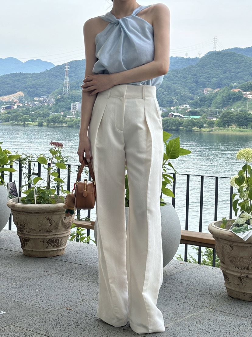 THE LOW東大門㊣直郵女士新款職業人氣25春夏推薦休閑褲亞麻THE LOW休閑褲