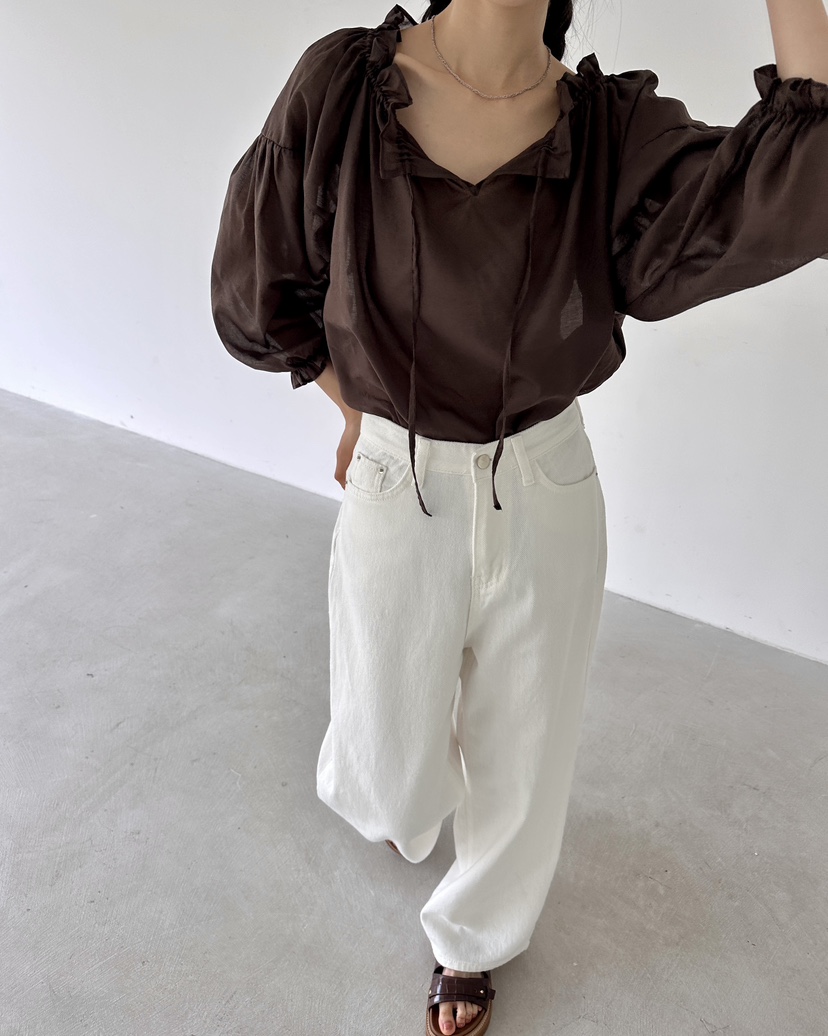 HOWDY東大門㊣直郵女裝新品人氣休閑25春夏時尚職業襯衫蕾絲衫howdy襯衫/蕾絲衫