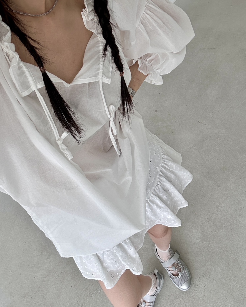 HOWDY東大門㊣直郵女裝新品人氣休閑25春夏時尚職業襯衫蕾絲衫howdy襯衫/蕾絲衫
