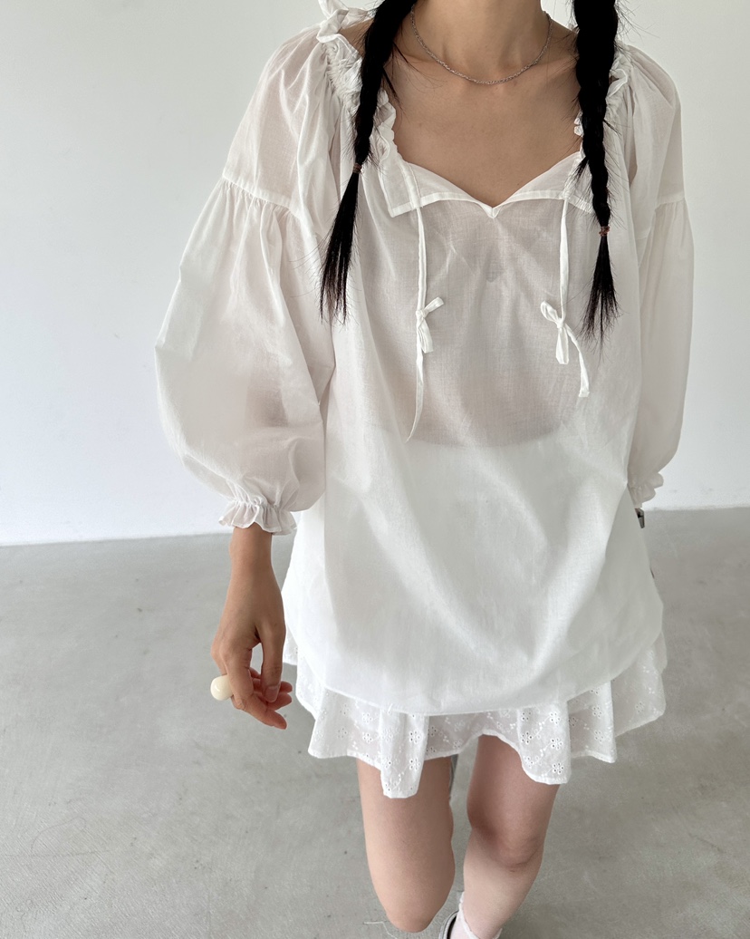 HOWDY東大門㊣直郵女裝新品人氣休閑25春夏時尚職業襯衫蕾絲衫howdy襯衫/蕾絲衫圖色2
