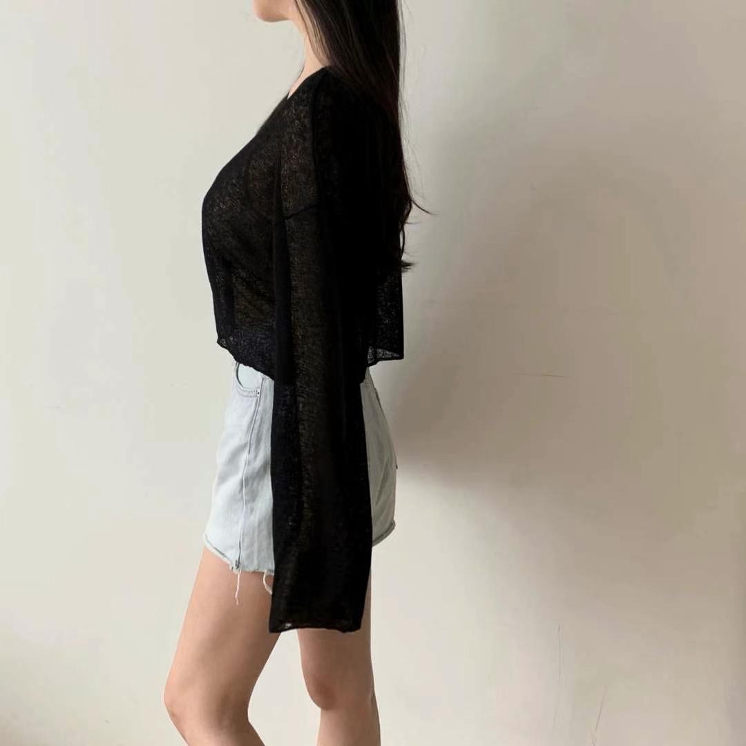 PUDDING東大門㊣實拍女裝新品人氣職業時尚25春夏針織衫V領PUDDING針織衫