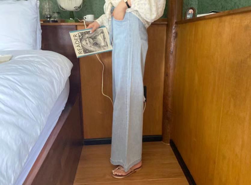 BEE韓國代購㊣女裝新品人氣推薦職業25春夏休閑時尚熱賣牛仔褲BEE牛仔褲