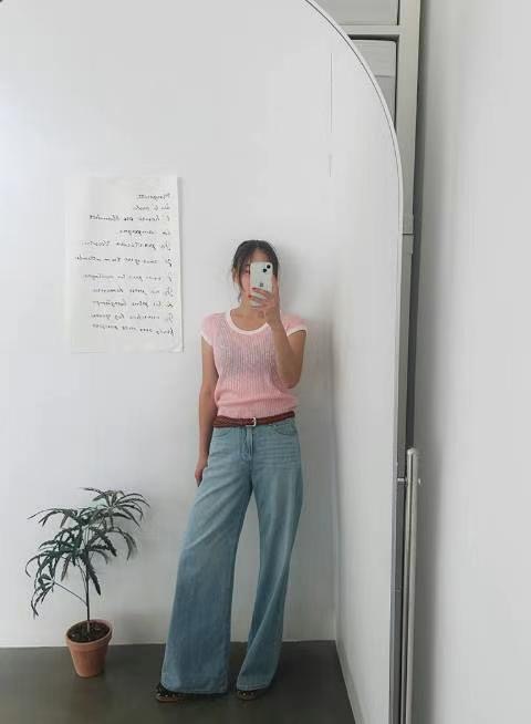 BEE韓國代購㊣女裝新款休閑25春夏職業熱賣推薦真品人氣牛仔褲BEE牛仔褲